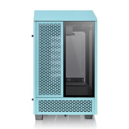 Gabinete Thermaltake The Tower 100 Mini ITX Turquesa con 2 Ventiladores Mini Tower Cristal Templado
