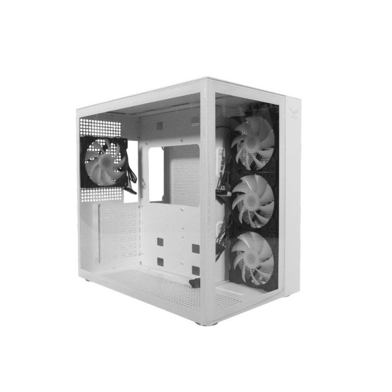 Gabinete Naceb Gaming White Nova Midi Tower Blanco – 4 Ventiladores RGB, ATX, Micro ATX, Mini ITX Gabinete Naceb Gaming White Nova Midi Tower Blanco – 4 Ventiladores RGB, ATX, Micro ATX, Mini ITX