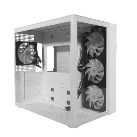 GABINETE NACEB GAMING WHITE NOVA MIDI TOWER ATX MICRO ATX MINI ITX 4 VENTILADORES BLANCO