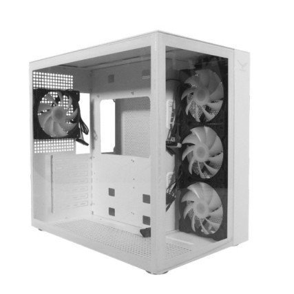 GABINETE NACEB GAMING WHITE NOVA MIDI TOWER ATX MICRO ATX MINI ITX 4 VENTILADORES BLANCO