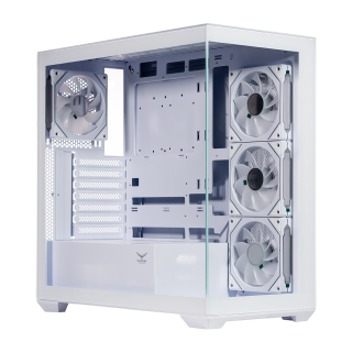 Gabinete Naceb Gaming Midi Tower ATX, Micro ATX y Mini ITX con 4 Ventiladores LED Blanco