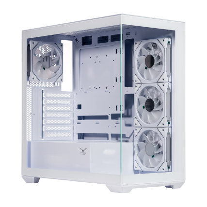 Gabinete Naceb Gaming Midi Tower ATX, Micro ATX y Mini ITX con 4 Ventiladores LED Blanco