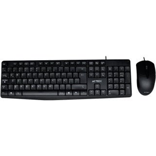 Combo Creator Acteck Teclado MK120 + Mouse USB Negro, Conexión Alámbrica