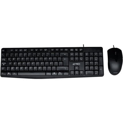 Combo Creator Acteck Teclado MK120 + Mouse USB Negro, Conexión Alámbrica
