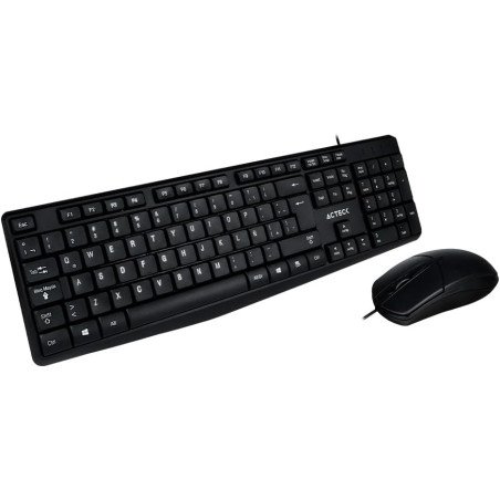 Combo Creator Acteck Teclado MK120 + Mouse USB Negro, Conexión Alámbrica