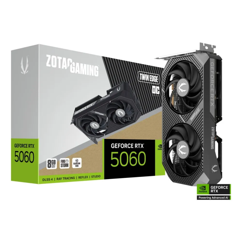 Tarjeta de Video ZOTAC RTX 5060 Twin Edge OC 8GB  para Gaming y Diseño