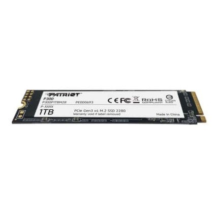 SSD Patriot P300 NVMe M.2 1TB Gen3 x4 Alto Rendimiento para PC y Gaming