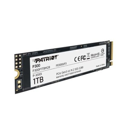 SSD Patriot P300 NVMe M.2 1TB Gen3 x4 Alto Rendimiento para PC y Gaming