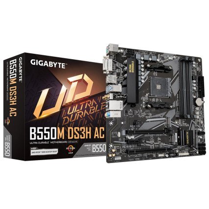 Tarjeta Madre Gigabyte B550M DS3H AC, Micro ATX, Socket AM4, 128GB, DDR4