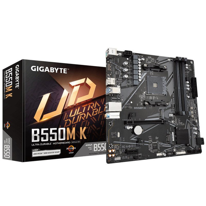Tarjeta Madre Gigabyte B550M K, Socket AM4, Micro ATX, DDR4, 4733MHz, HDMI, DP