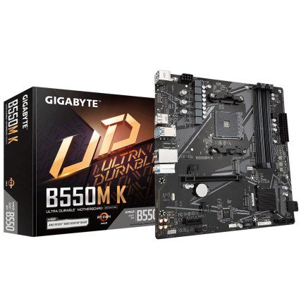 Tarjeta Madre Gigabyte B550M K, Socket AM4, Micro ATX, DDR4, 4733MHz, HDMI, DP