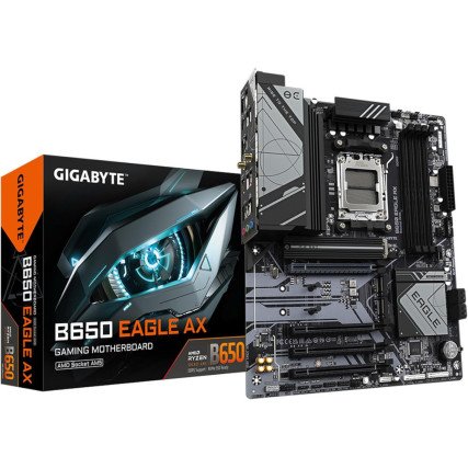 Tarjeta Madre Gigabyte B650 Eagle AX ATX Socket AM5 DDR5 7600MHz HDMI/DP para gamers y creadores