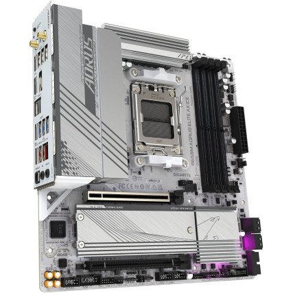Tarjeta Madre Gigabyte B650M A Elite AX Ice AM5 DDR5 8000MHz Micro ATX WiFi6 BT HDMI DP