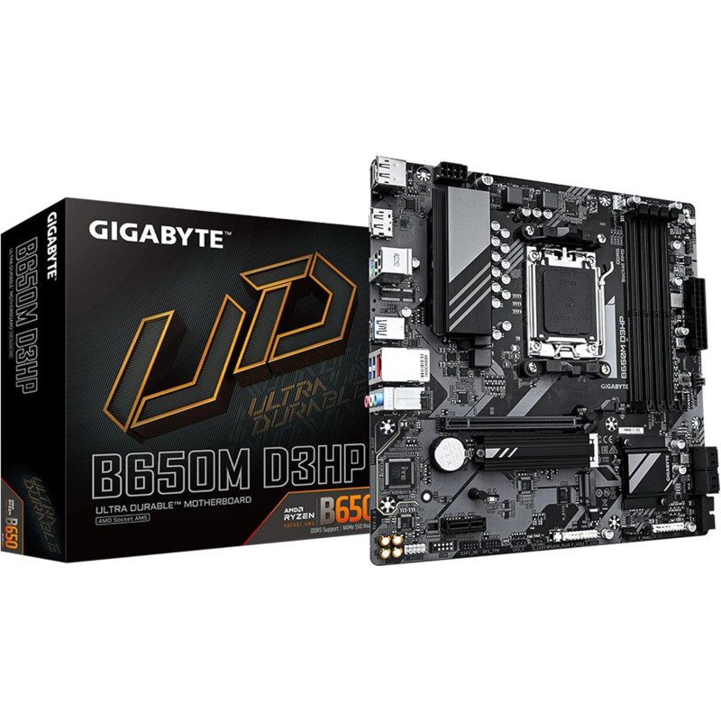 Tarjeta Madre Gigabyte B650M D3HP AM5, DDR5, 7600MHz, Micro ATX, HDMI, DisplayPort