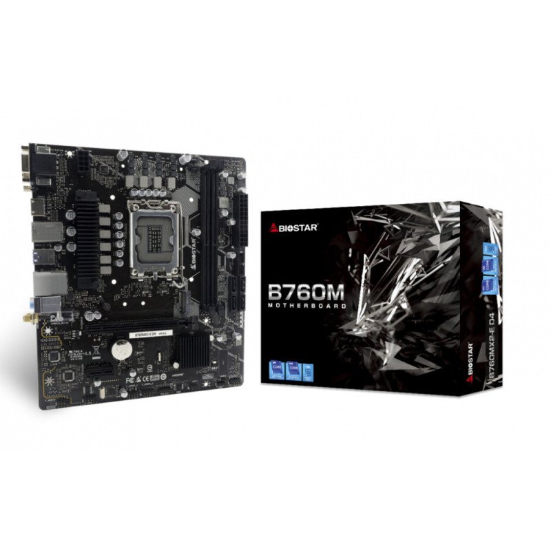 Tarjeta Madre Biostar B760MX2-E D4 LGA1700, DDR4 4400, Micro ATX, HDMI, VGA, DVI, USB3.2 M.2