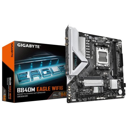 Tarjeta Madre Gigabyte B840M Eagle WiFi6, Socket AM5, DDR5, 5200MHz, HDMI, DP, Micro ATX