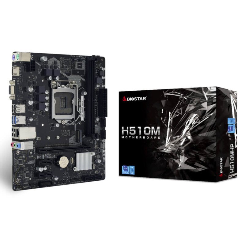 Tarjeta Madre Biostar H510MHP, LGA1200, DDR4, 3200MHz, M.2, PCIe 4.0, USB 3.2 HDMI VGA DVI Micro ATX