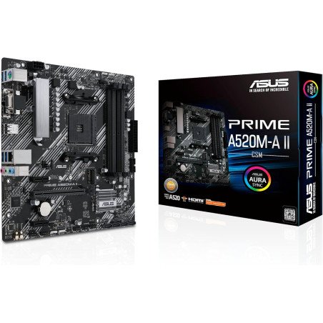 Tarjeta Madre ASUS PRIME A520M-A II/CSM AM4 DDR4 HDMI DP VGA M.2 Micro ATX