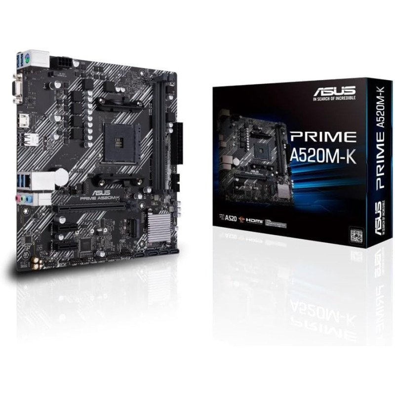 Tarjeta Madre ASUS PRIME A520M-K/CSM AM4 DDR4 HDMI PCIe 3.0 Micro ATX