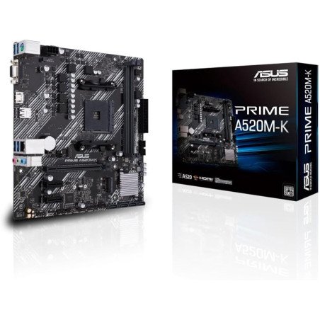 Tarjeta Madre ASUS PRIME A520M-K/CSM AM4 DDR4 HDMI PCIe 3.0 Micro ATX