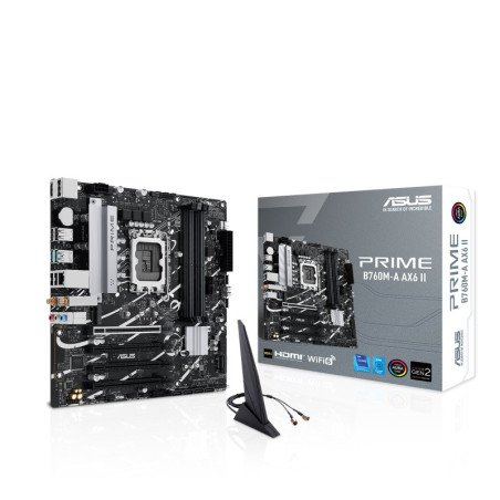 Tarjeta Madre ASUS PRIME B760M-A AX6 II Socket 1700 Micro ATX DDR5 PCIe 4.0 WiFi6 HDMI DP