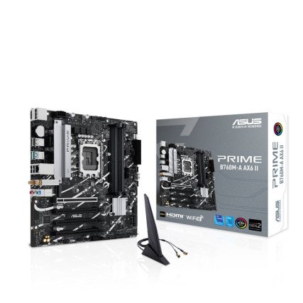 Tarjeta Madre ASUS PRIME B760M-A AX6 II Socket 1700 Micro ATX DDR5 PCIe 4.0 WiFi6 HDMI DP