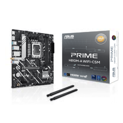 Tarjeta Madre ASUS PRIME H810M-A WIFI-CSM Socket 1851 Micro ATX DDR5 PCIe 4.0 WiFi6 HDMI DP