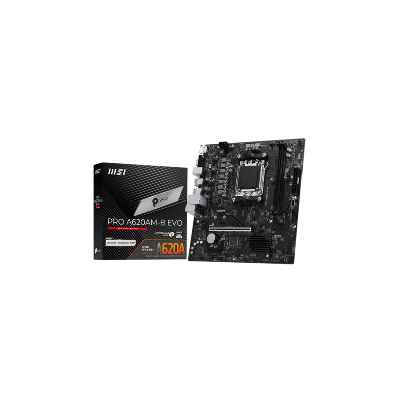 Tarjeta Madre MSI PRO A620AM-B EVO Micro ATX Socket AM5 DDR5 6800 HDMI VGA Tarjeta Madre MSI PRO A620AM-B EVO Micro ATX Socket AM5 DDR5 6800 HDMI VGA