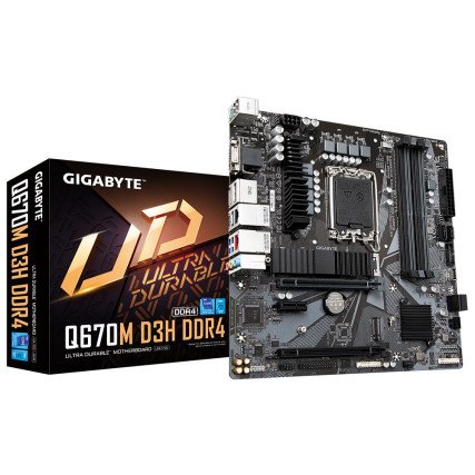 Tarjeta Madre Gigabyte Q670M D3H mATX LGA 1700 DDR4