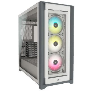 Gabinete Corsair iCUE 5000X RGB Blanco Cristal Templado Mid-Tower ATX Sin Fuente