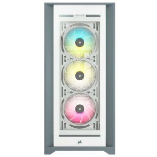 Gabinete Corsair iCUE 5000X RGB Blanco Cristal Templado Mid-Tower ATX Sin Fuente