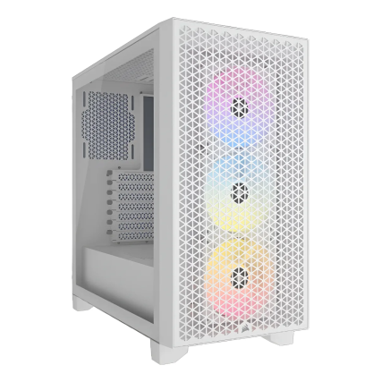Gabinete Corsair 3000D Airflow Blanco Cristal Templado Mid-Tower ATX Sin Fuente