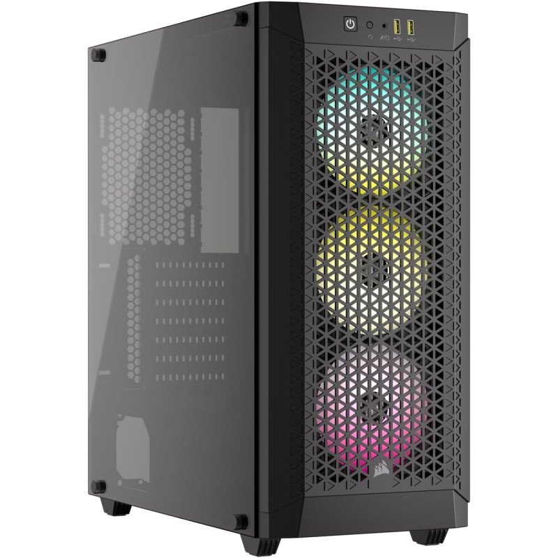Gabinete Corsair 480T RGB Airflow Negro Cristal Templado Med-Torre Sin Fuente