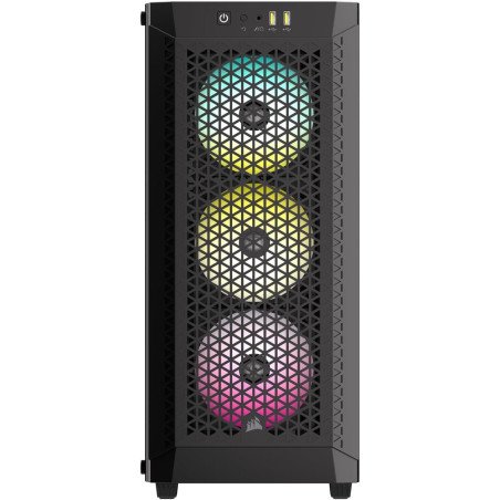 Gabinete Corsair 480T RGB Airflow Negro Cristal Templado Med-Torre Sin Fuente