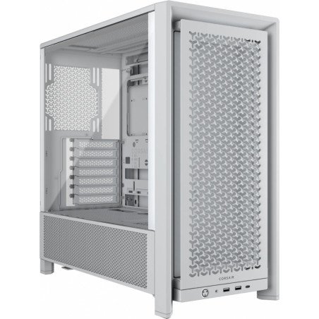Gabinete Gamer Corsair 4000D FRAME Blanco CC-9011291-WW Cristal Templado Mid-Tower ATX sin Fuente