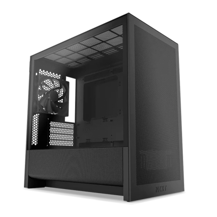 Gabinete NZXT H3 Flow Negro Mid Tower Micro-ATX/Mini-ITX 1 Ventilador Sin Fuente