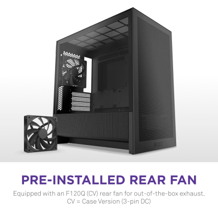 Gabinete NZXT H3 Flow Negro Mid Tower Micro-ATX/Mini-ITX 1 Ventilador Sin Fuente