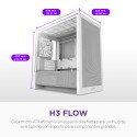 Gabinete NZXT H3 Flow Blanco Mid Tower Micro-ATX/Mini-ITX con 1 Ventilador CC-H31FW-01