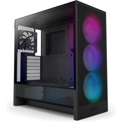 Gabinete NZXT H5 Flow RGB Negro Compact Mid-Tower ATX con Ventiladores RGB