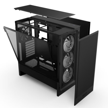 Gabinete NZXT H5 Flow RGB Negro Compact Mid-Tower ATX con Ventiladores RGB