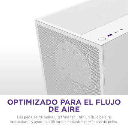 Gabinete NZXT H5 Flow Blanco Compact Mid-Tower ATX 1 Ventilador Sin Fuente