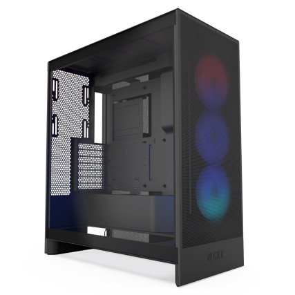 Gabinete NZXT H7 Flow RGB Negro ATX Cristal Templado F360 RGB