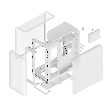 Gabinete Gamer HYTE X50 Air CS-HYTE-X50A-WW Blanco ATX con Panel Lateral de Malla Curvo