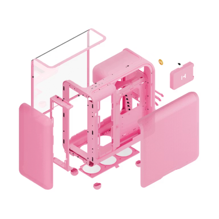 Gabinete Gamer HYTE X50 CS-HYTE-X50G-SM Rosa ATX con Panel de Vidrio Curvo