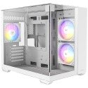 Gabinete ANTEC CX600M Trio ARGB White Mini Torre Micro-ATX con 3 Cristales, 3 Fans, Sin Fuente