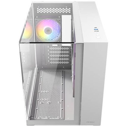 Gabinete ANTEC CX600M Trio ARGB White Mini Torre Micro-ATX con 3 Cristales, 3 Fans, Sin Fuente