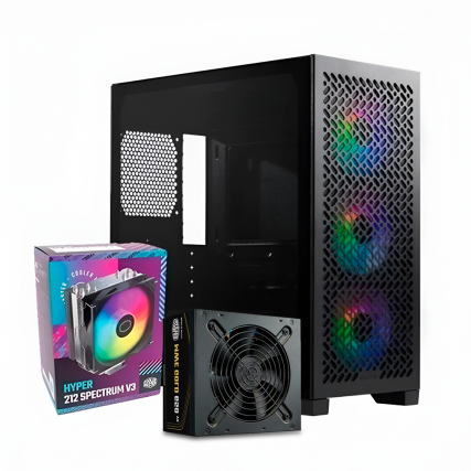 Gabinete Cooler Master Elite 302 Micro-ATX + Hyper 212 Spectrum V3 + MWE Gold 650 V3