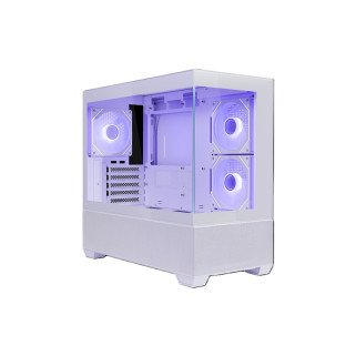 Gabinete Cooler Master Elite 490 Micro-ATX Blanco con Vidrio Templado, 3 Fans, USB Tipo-C, Sin Fuente