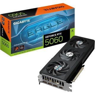 Tarjeta de Video GIGABYTE RTX 5060 EAGLE MAX OC 8GB GDDR7 PCIe 5.0 HDMI 3xDP 3 Fans