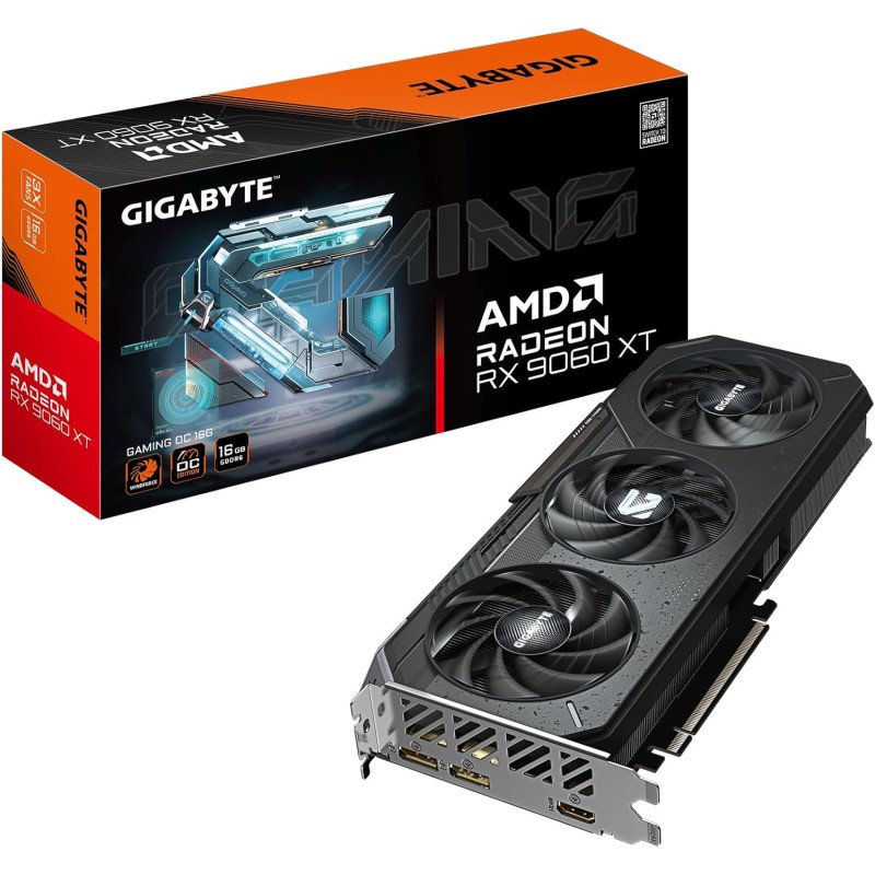 Tarjeta de Video GIGABYTE RX 9060 XT GAMING OC 8GB GDDR6 PCIe 5.0 HDMI 2xDP 3 Fans Tarjeta de Video GIGABYTE RX 9060 XT GAMING OC 8GB GDDR6 PCIe 5.0 HDMI 2xDP 3 Fans